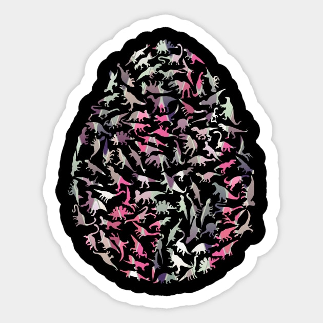 Colourful Dinosaur Egg Sticker by Wild Geometric